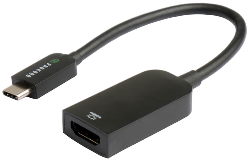 Prokord Premium HDMI Adapteri 4K@30Hz USB C HDMI Musta