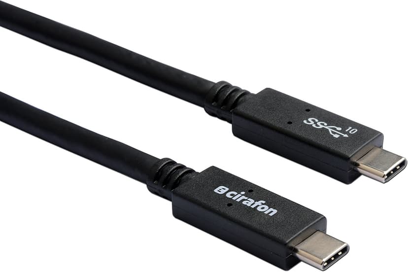 Cirafon USB C-kabel USB certified (100W) 0.5m. USB C USB C Sort