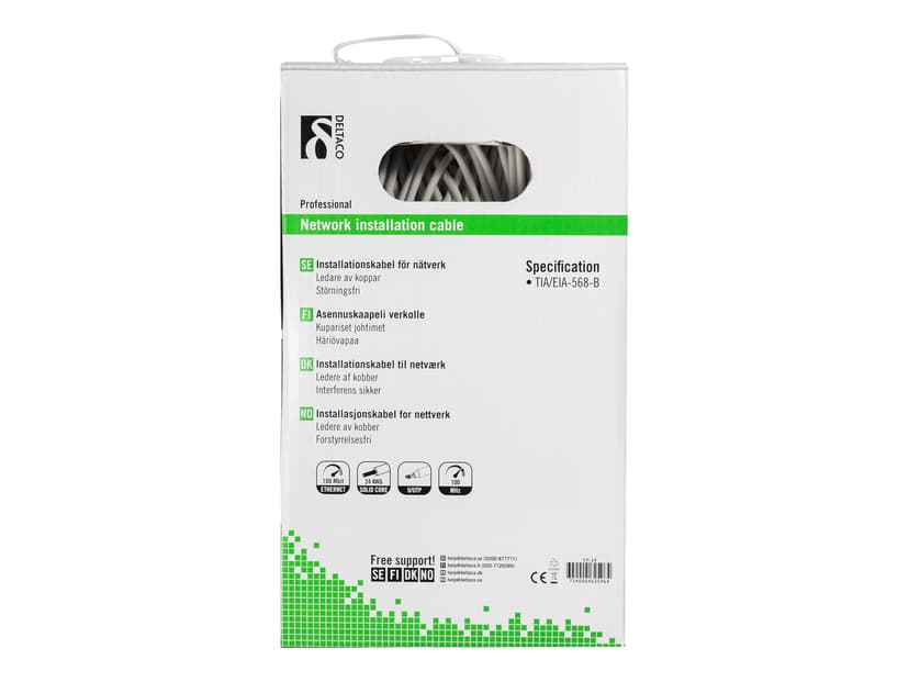 Deltaco Bulkkabel  305 M Hvid Ingen Cat 5e 305m Hvid