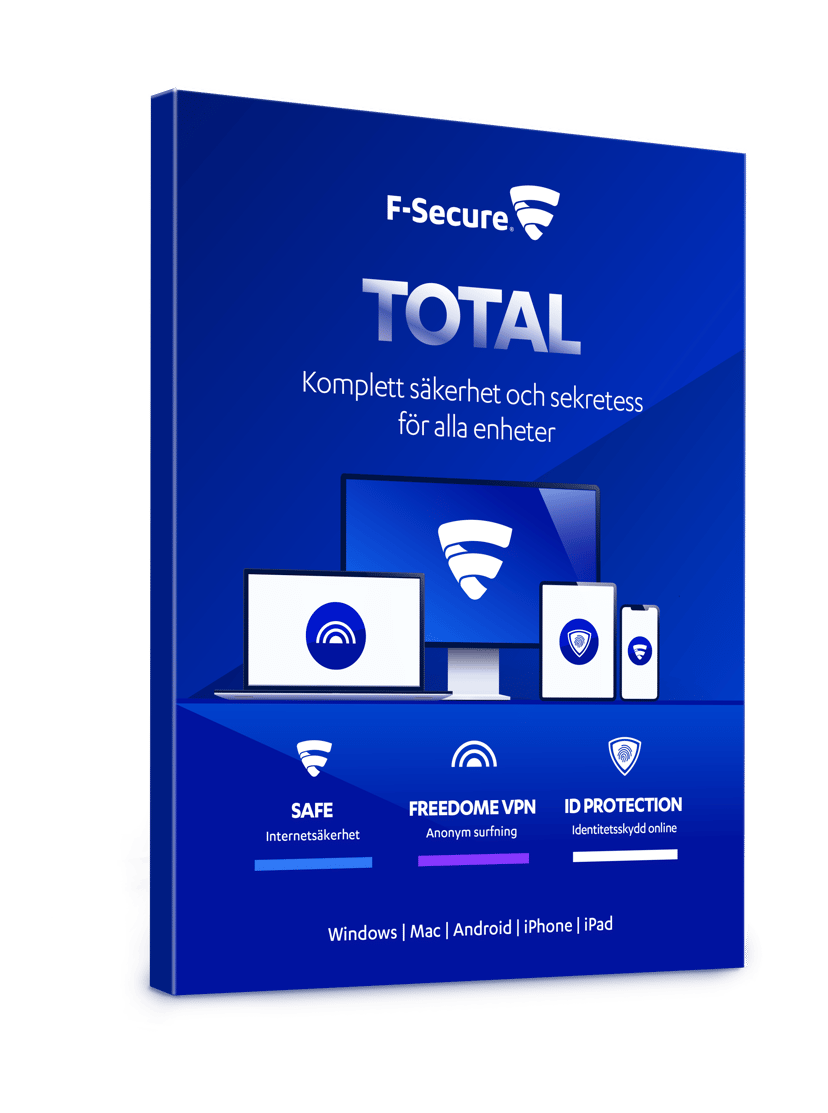 F-Secure Total Security & VPN 1 år 3 Enheder Boks