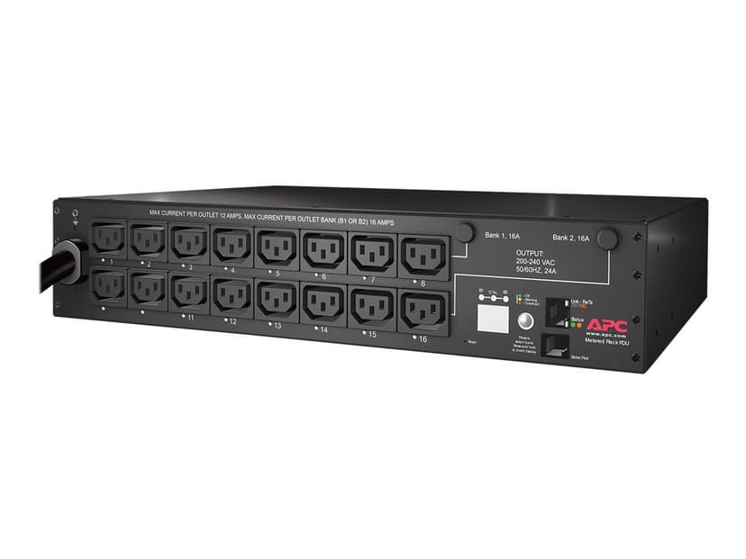 APC AP7911B strømdistribusjonsenhet (PDU) 16 AC-utganger 2U Sort