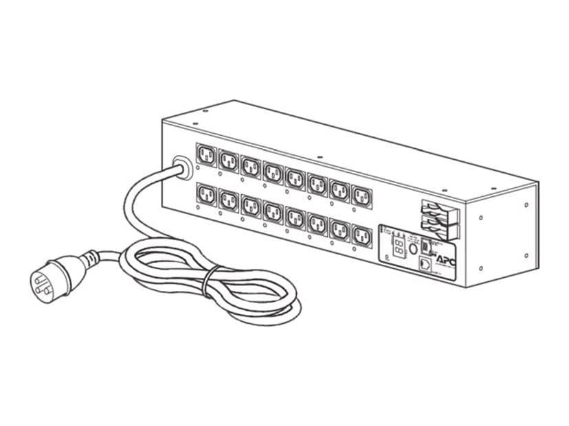 APC AP7922B strømdistribusjonsenhet (PDU) 16 AC-utganger 2U Sort