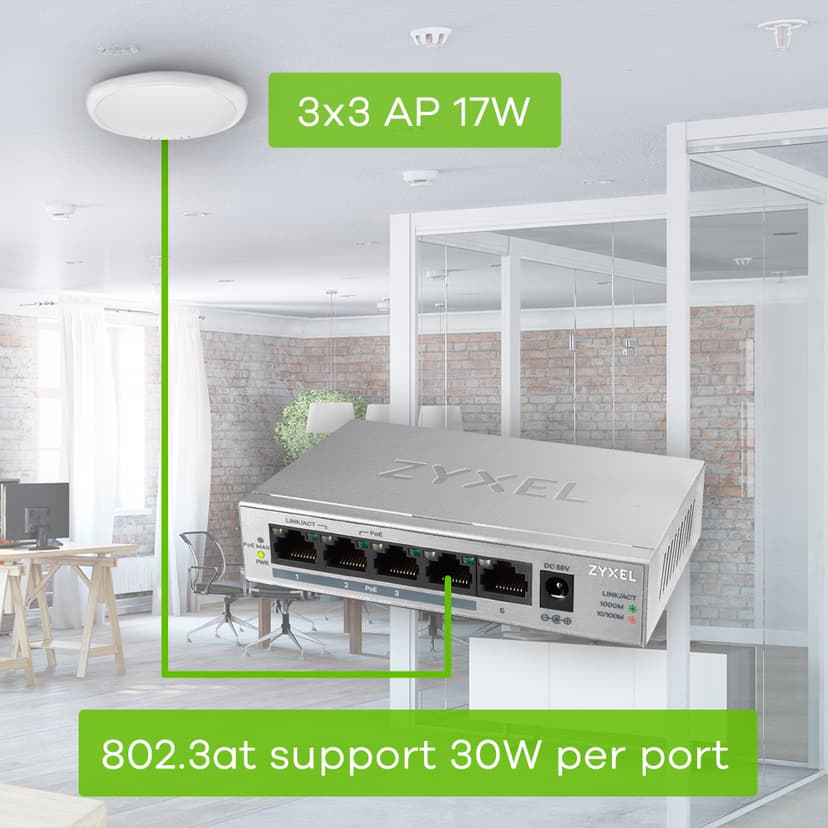 Zyxel GS1005HP 5-Port Unmanaged PoE 60W Switch