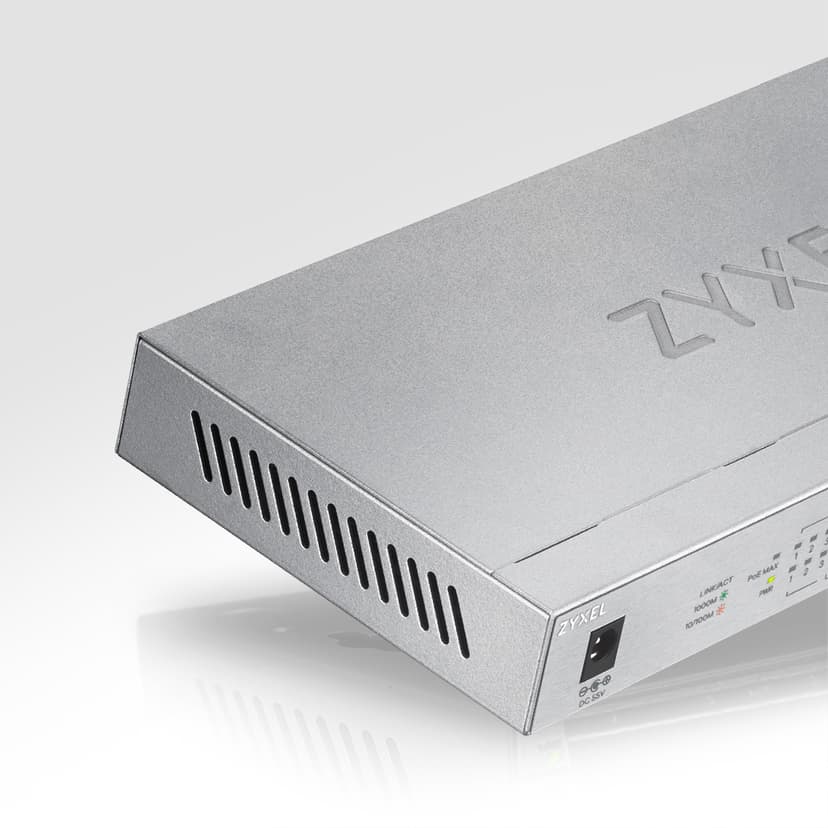 Zyxel GS1008HP 8-portars omanagerad PoE+ Switch med 60W PoE-budget