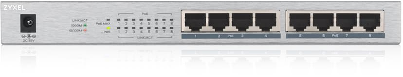 Zyxel GS1008HP 8-portars omanagerad PoE+ Switch med 60W PoE-budget