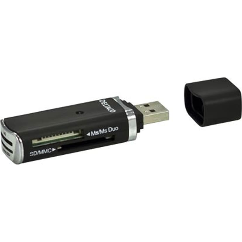 Deltaco Minneskortläsare 4-Slot USB 2.0 - Black