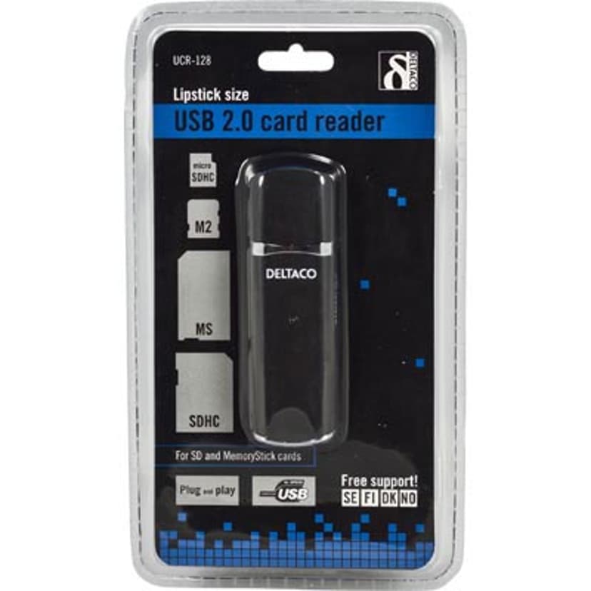 Deltaco Minneskortläsare 4-Slot USB 2.0 - Black