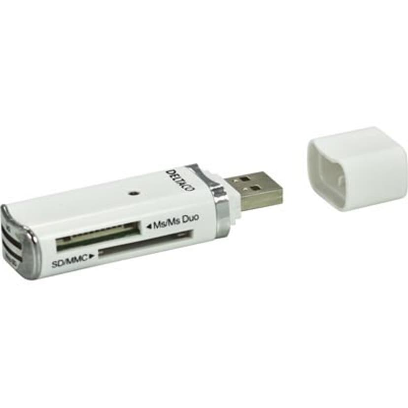 Deltaco Memory-Card Reader 4-Slot USB 2.0 - White