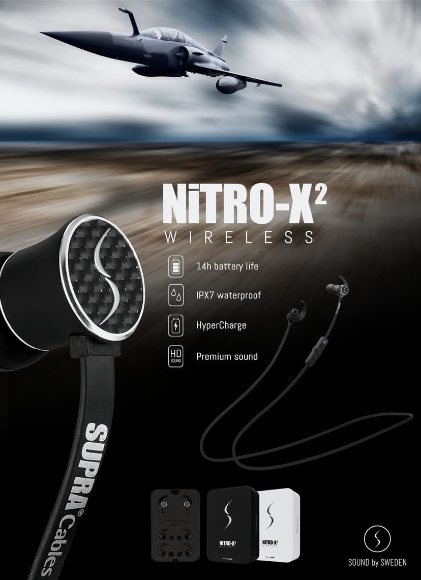 SUPRA Nitro-X2 Wireless In-Ear Black Stereo Zwart