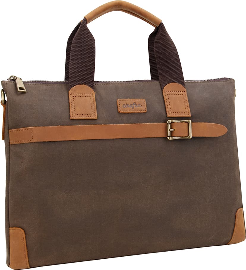 Cirafon Mayfair  Taske 15" Kanvas, Læder Brun