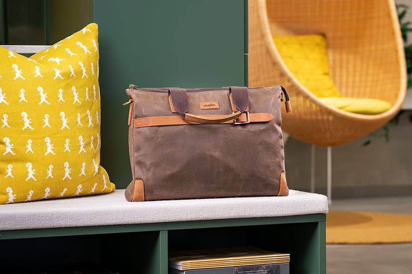 Cirafon Arezzo Mayfair Veske 15" Lerret, Lær Brun