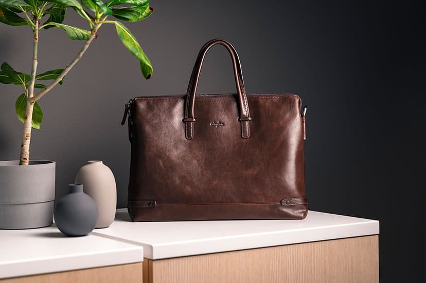 Cirafon Milano Taske 15.6" Ægte læder Brun