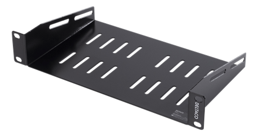 Deltaco 10" Shelf 1U Black
