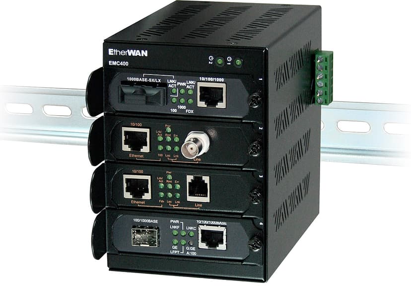 Etherwan EMC400 Fibermediakonverterarchassi DIN