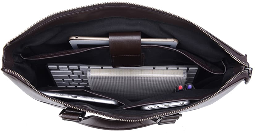 Cirafon Leren Elegante Klassieke Laptoptas 15" Echt leer Bruin