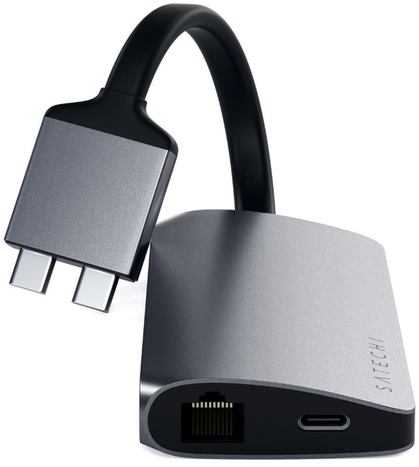Satechi USB-C Multimedia Adapter Dual 4K - Space Grey USB 3.2 Gen 1 (3.1 Gen 1) Type-C
