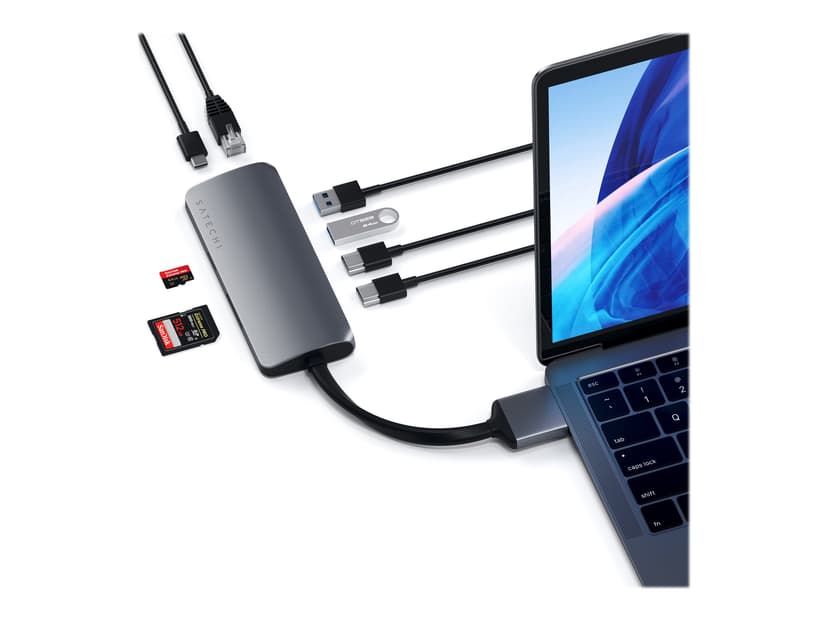 Satechi USB-C Multimedia Adapter Dual 4K - Space Grey USB 3.2 Gen 1 (3.1 Gen 1) Type-C