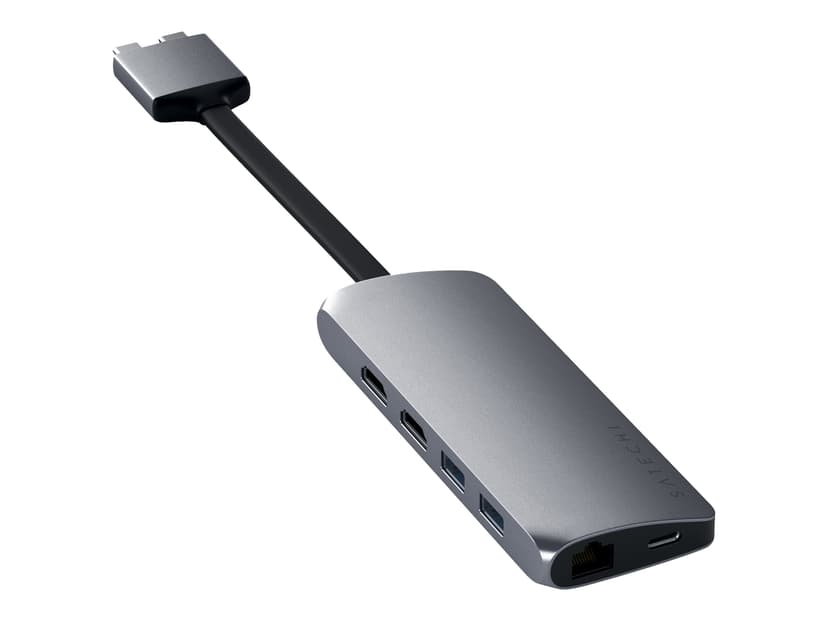 Satechi USB-C Multimedia Adapter Dual 4K - Space Grey USB 3.2 Gen 1 (3.1 Gen 1) Type-C