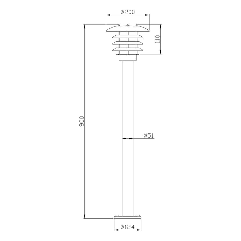 LightsOn Saturnus Med Pelare 90cm Svart