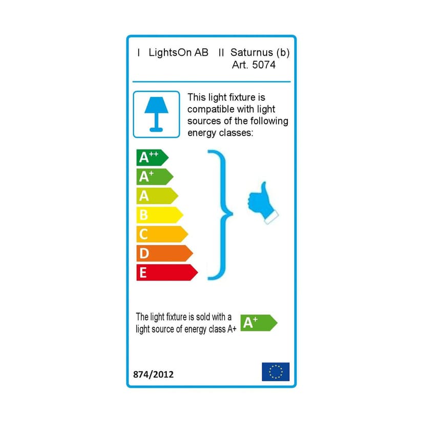 LightsOn Saturnus Med Pelare 90cm Svart
