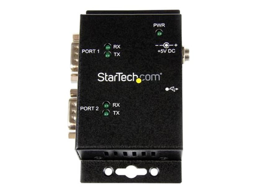 Startech 2 Port Wall Mount USB to Serial Hub Adapter w/ DIN Rail Clips