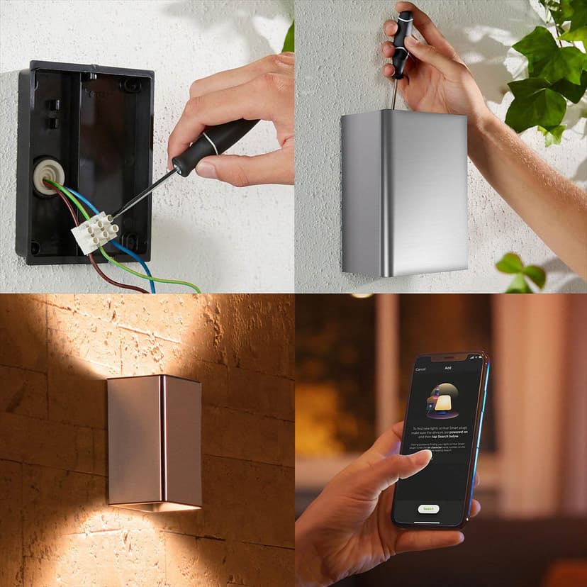 Philips Hue Outdoor Resonate Wall Lantern 2X8w 24V, Inox