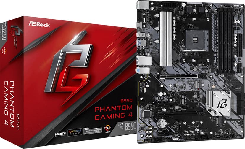 ASRock B550 Phantom Gaming 4 AM4 ATX Emolevyt