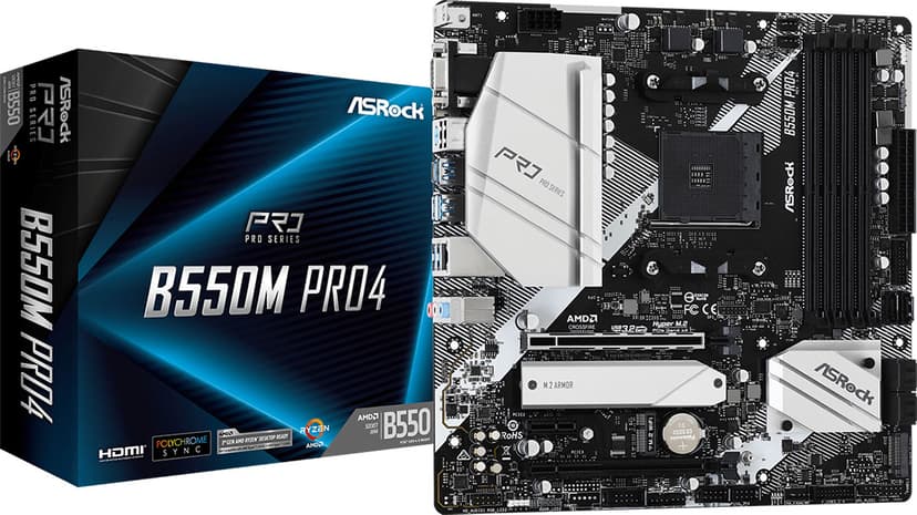 ASRock B550M Pro4 Socket AM4 micro ATX Moderkort