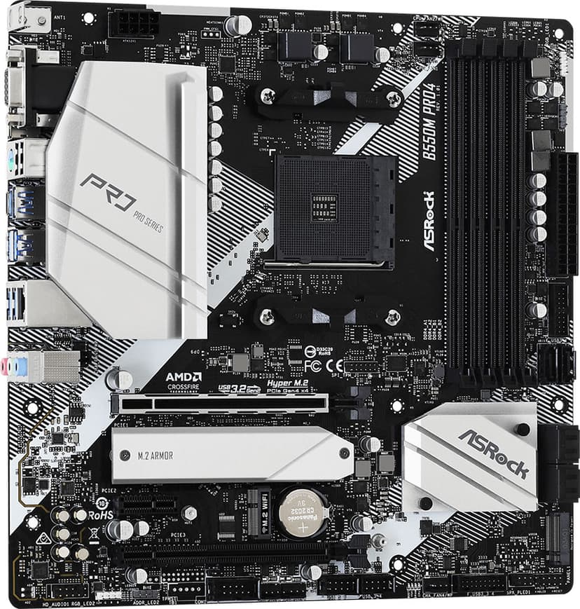 ASRock B550M Pro4 Socket AM4 micro ATX Moderkort