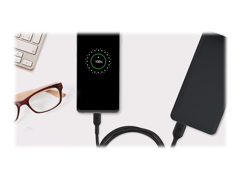Belkin BoostCharge Cable 0.15m USB-A USB-C Musta