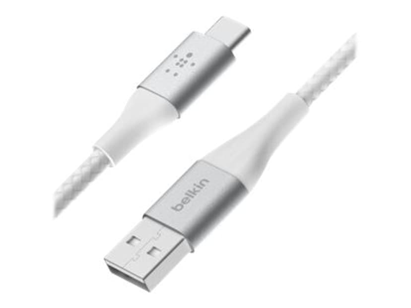 Belkin Flätad Kabel 2m USB A USB C Vit