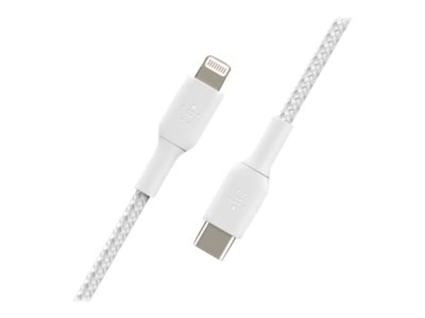 Belkin Lightning To USB-C Cable Braided 1m Hvid