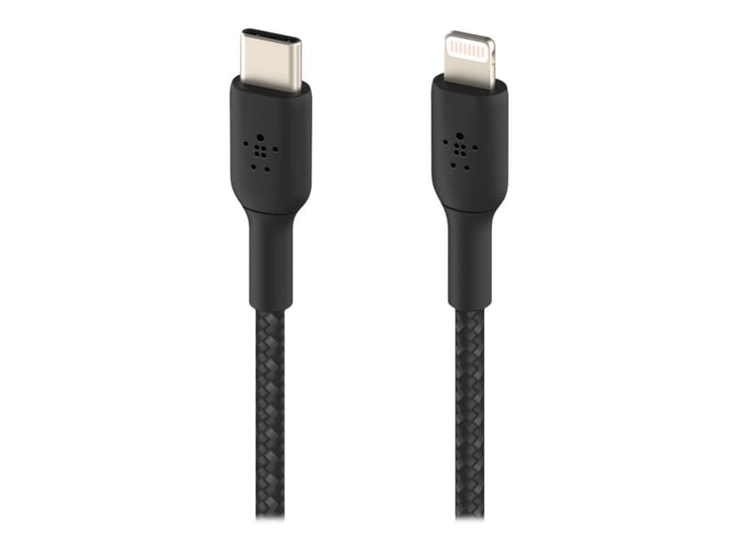 Belkin Lightning To USB-C Cable Braided 2m Svart
