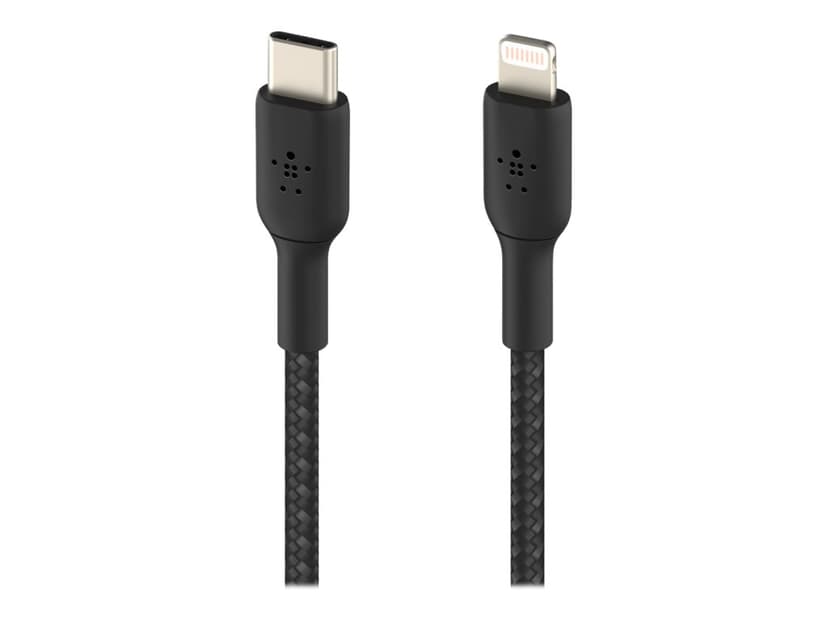 Belkin Lightning To USB-C Cable Braided 1m Musta