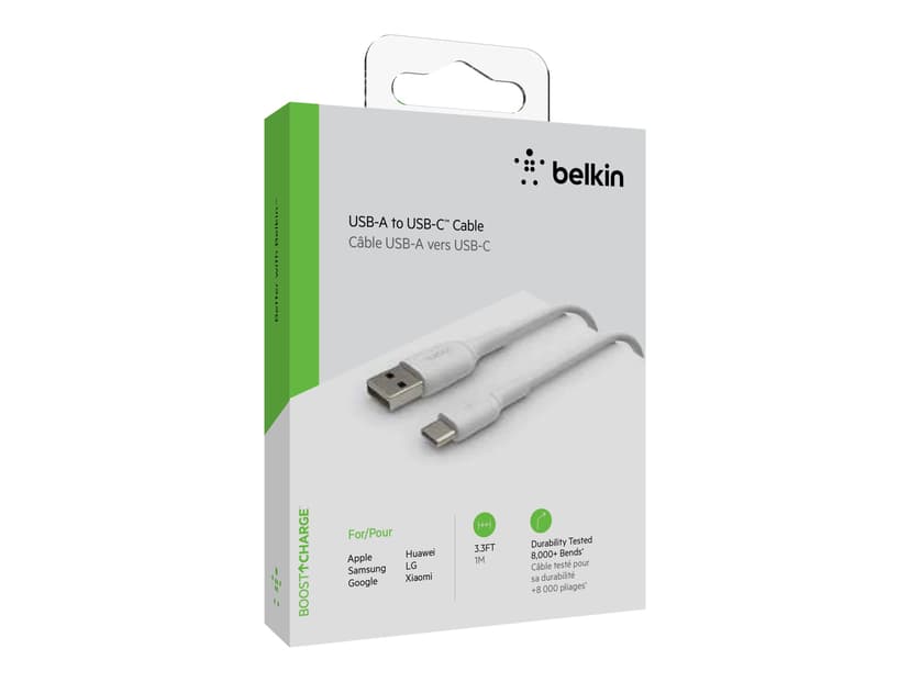 Belkin BoostCharge Cable 1m USB-A USB-C Hvid