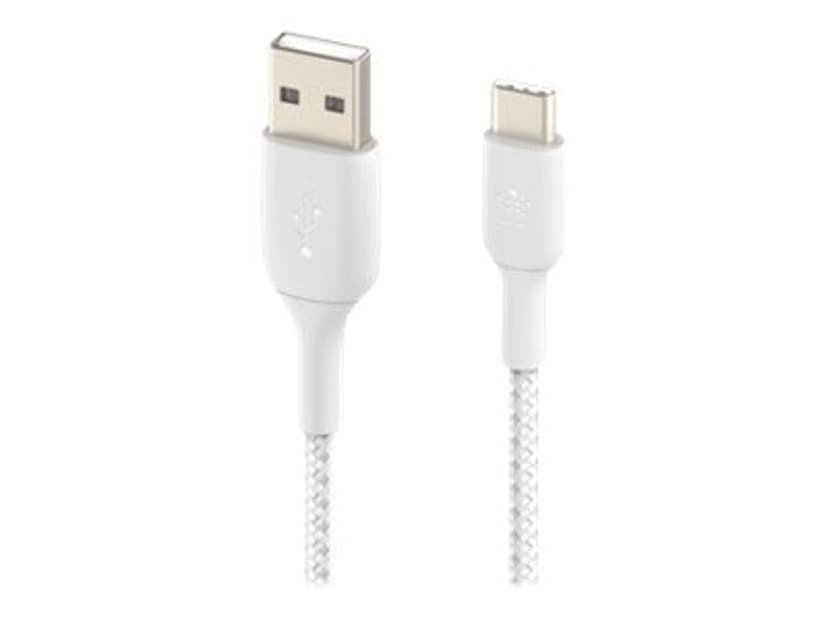 Belkin Flätad Kabel 1m USB-A USB-C Vit
