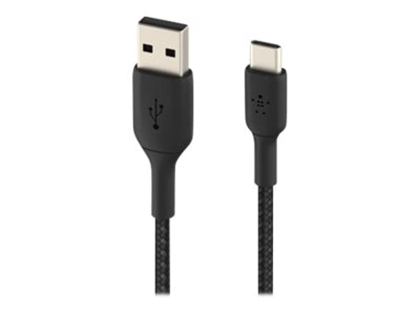 Belkin Braided Cable 1m USB-A USB-C Zwart