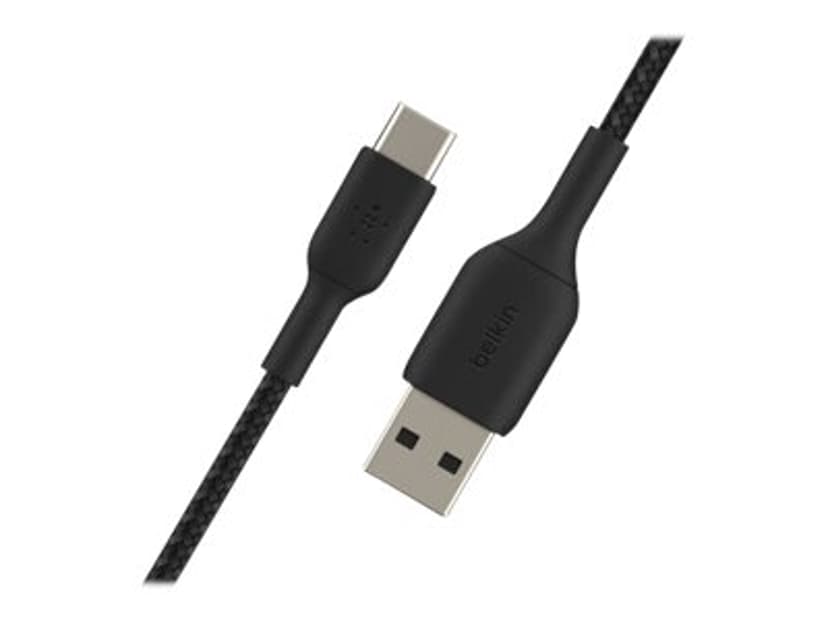 Belkin Braided Cable 1m USB A USB C Sort