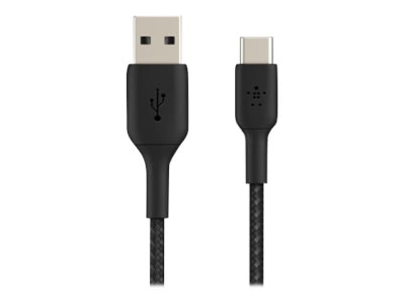 Belkin Braided Cable 1m USB-A USB-C Musta