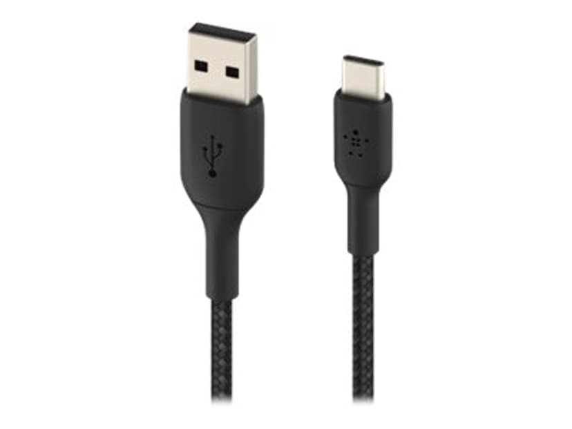 Belkin Flätad Kabel 3m USB-A USB-C Svart