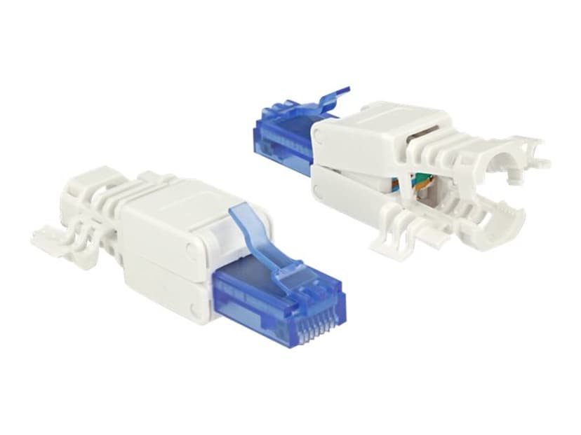 Delock RJ45 Plug CAT6A UTP Toolfree White