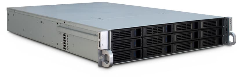 Inter-Tech IPC 2U-2412 2U 19" Rack Silver, Svart