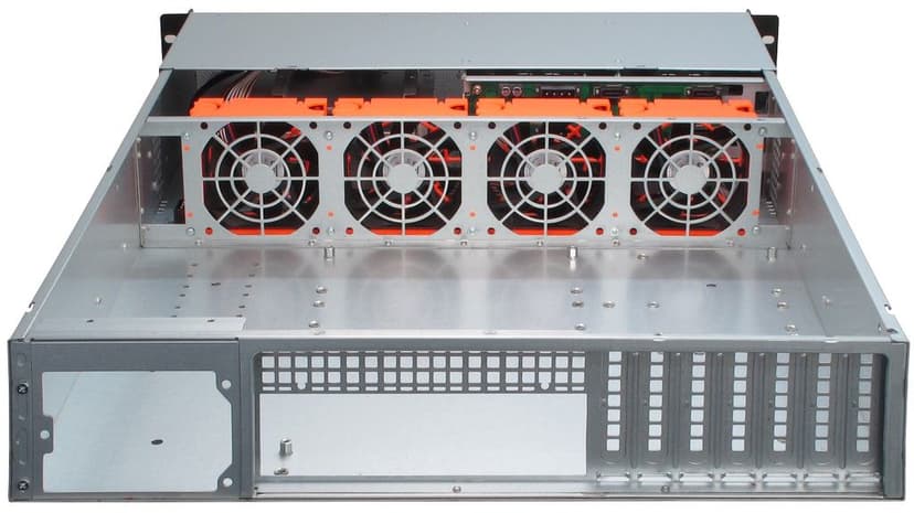 Inter-Tech IPC 2U-2406 2U 19" Rack Silver, Svart