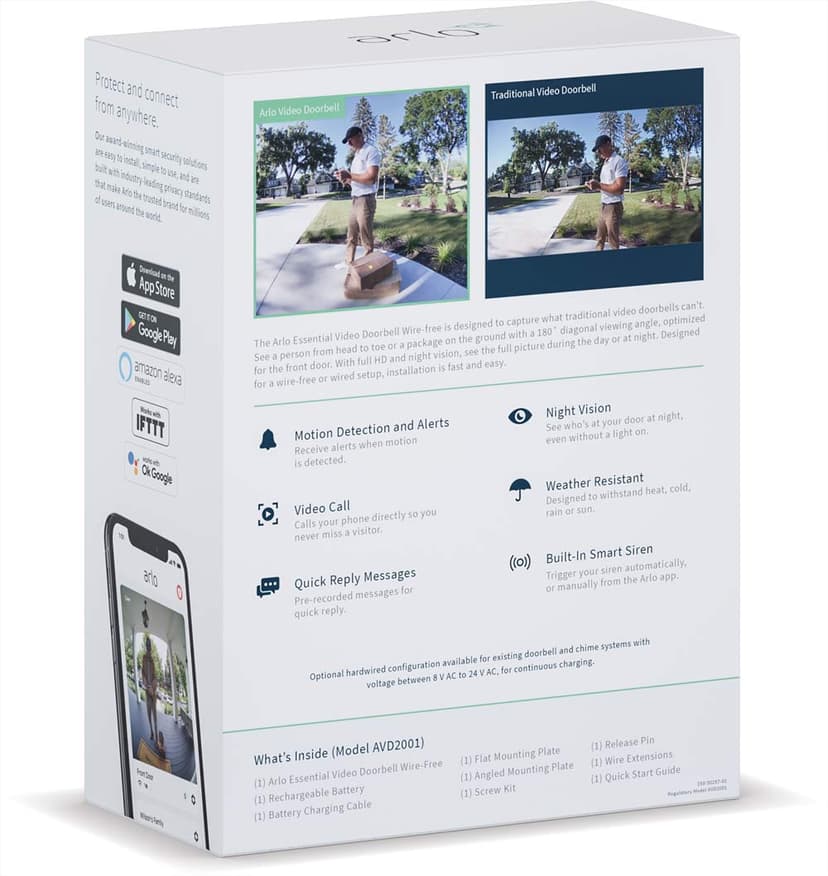 Arlo Wire-Free Video Doorbell White