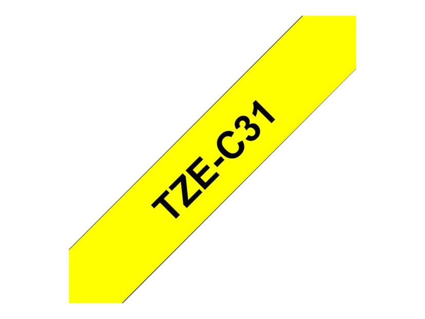 Brother Tape 12mm TZe-C31 Svart/Neon Gul