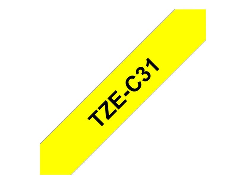Brother Tape 12mm TZe-C31 Svart/Neon Gul