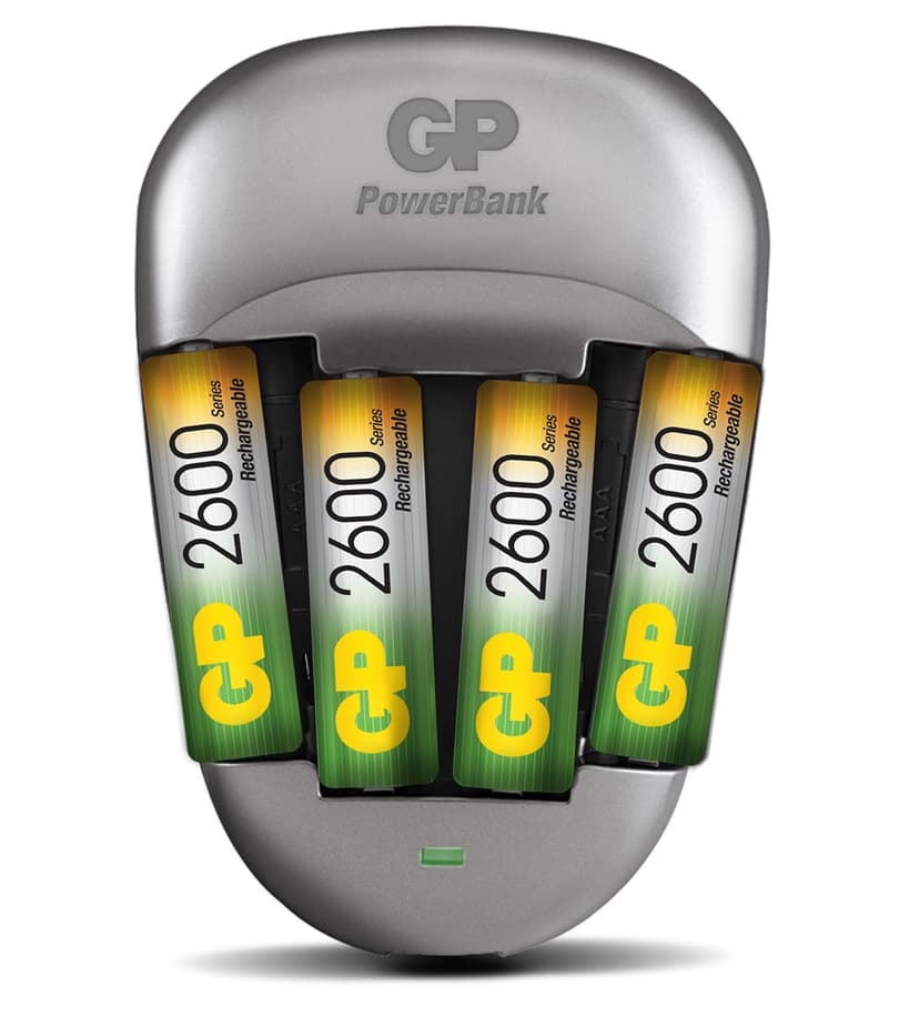 GP PowerBank Quick 3 + 4 pcs AA/LR6 - 2600 mAh