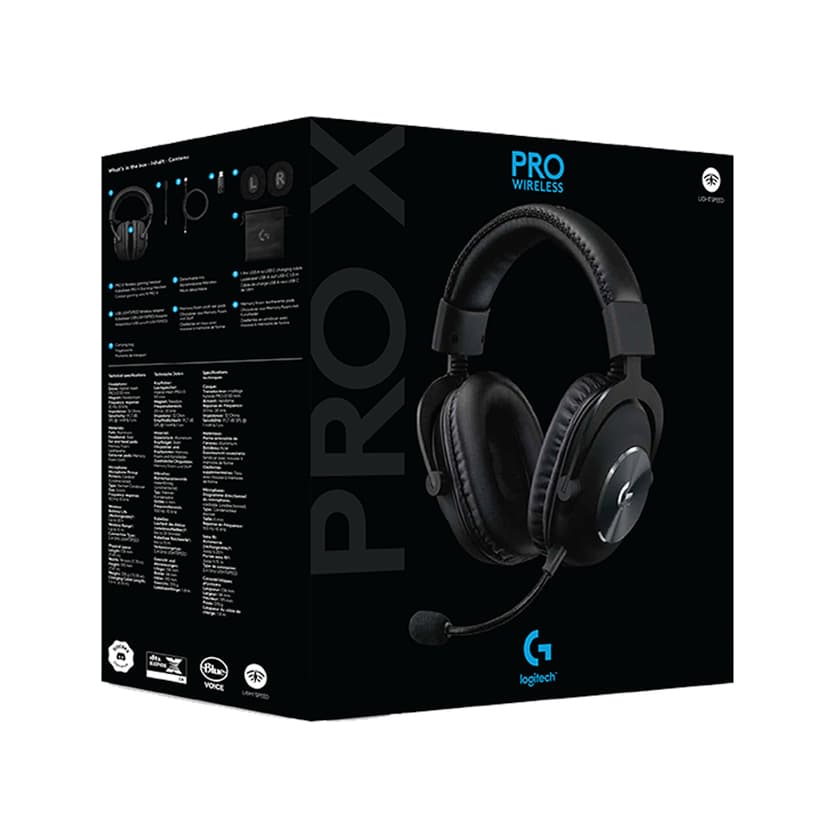 Logitech Pro X Wireless Gaming Headset Black Stereo Svart