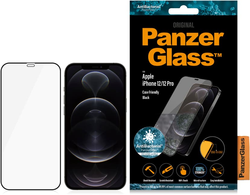 Panzerglass skärmskydd Case Friendly iPhone 12, iPhone 12 Pro