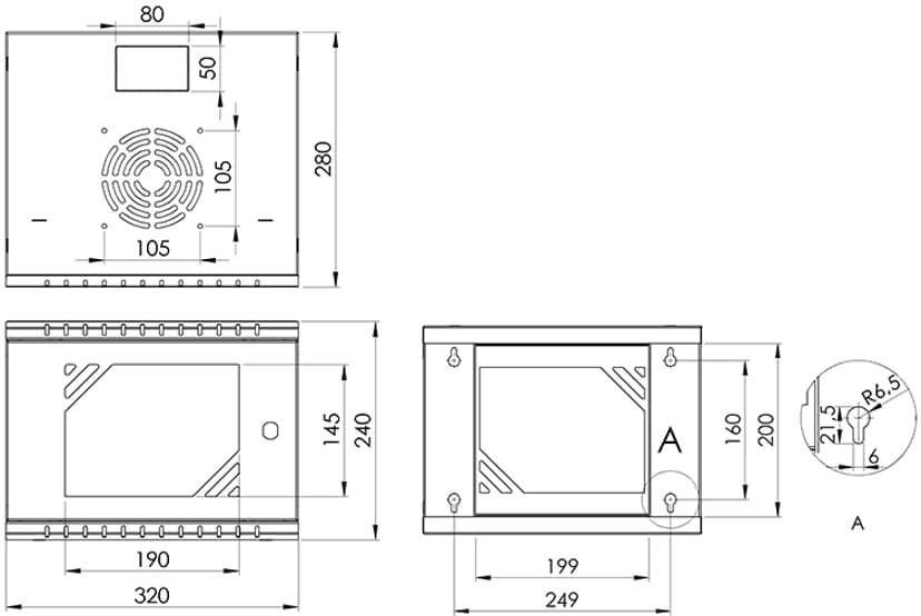 Direktronik Wall Rack 10" 4U Glass Door